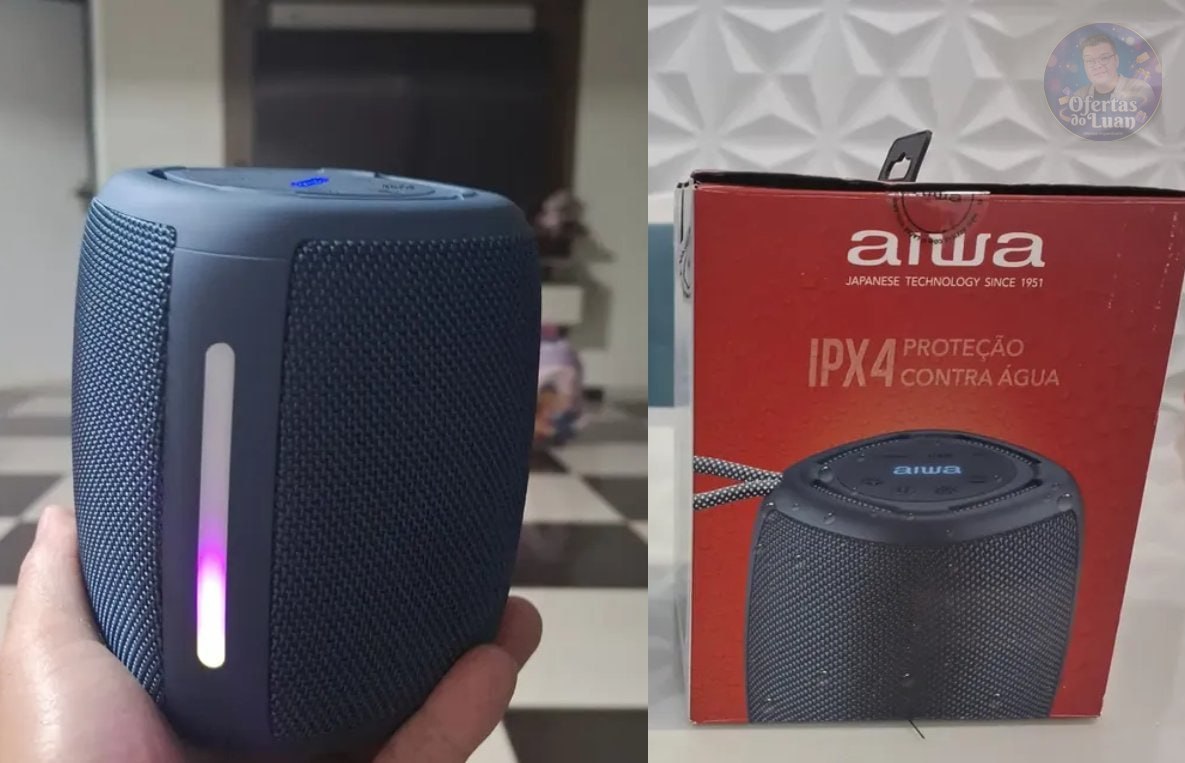 Caixa de Som Speaker AIWA 15W Bluetooth IPX4 RGB