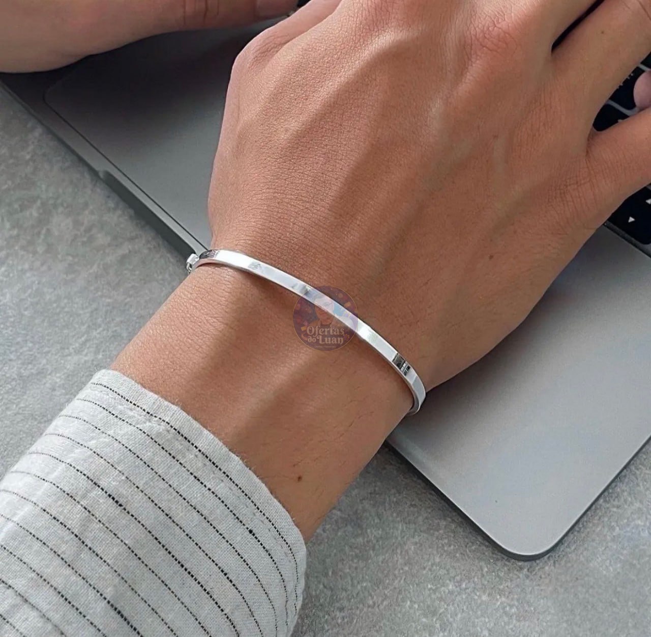 Bracelete De Prata 925 Quadrado