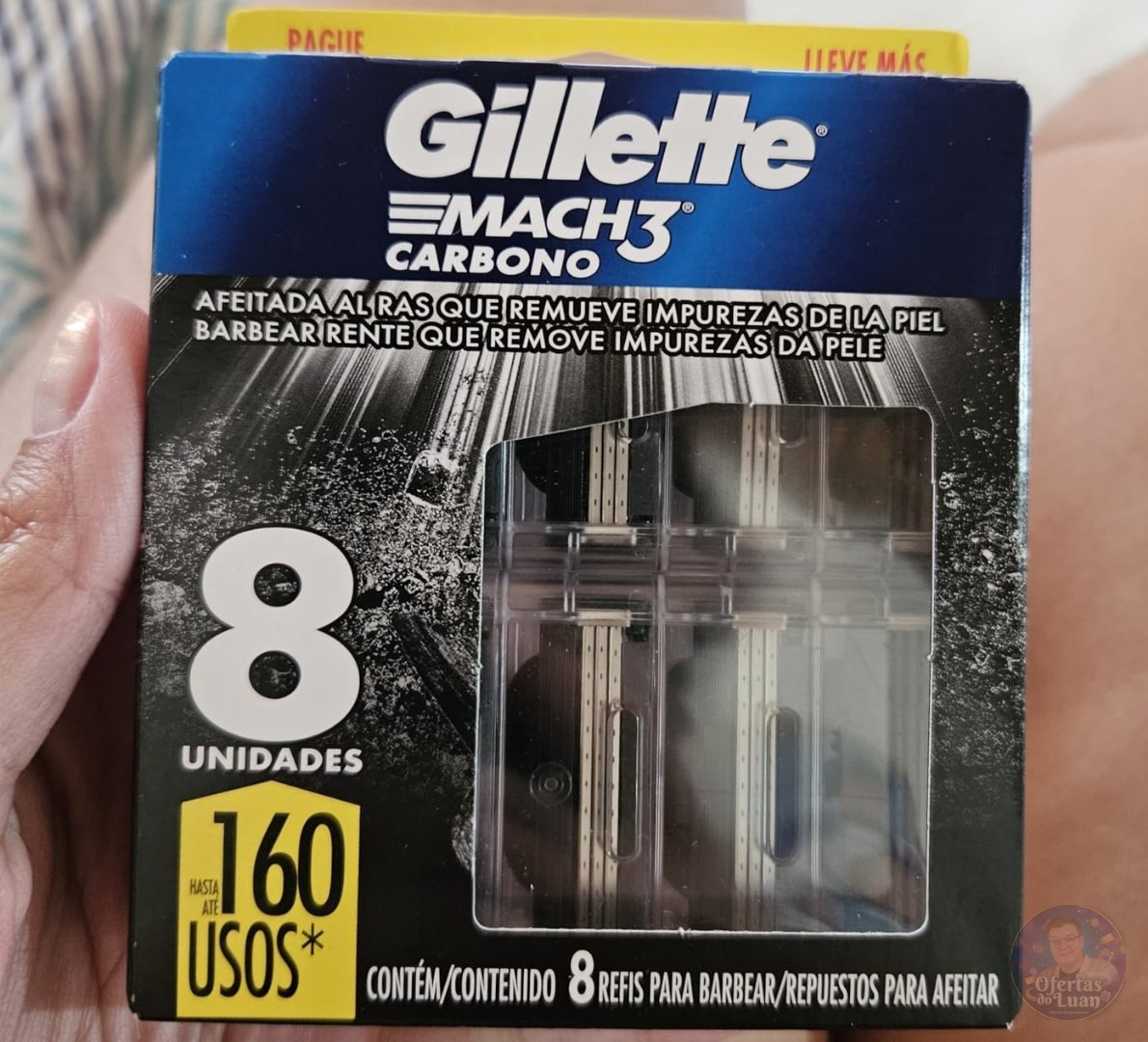 🪒 Carga para Aparelho de Barbear Gillette Mach3 com Carvão - 8 unidades