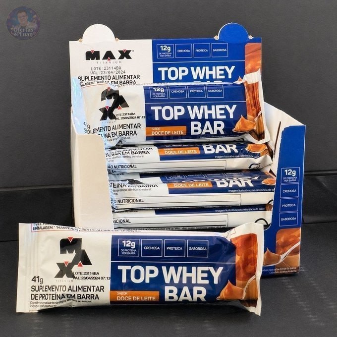 Top Whey Bar 12 Unidades Max Titanium 41g