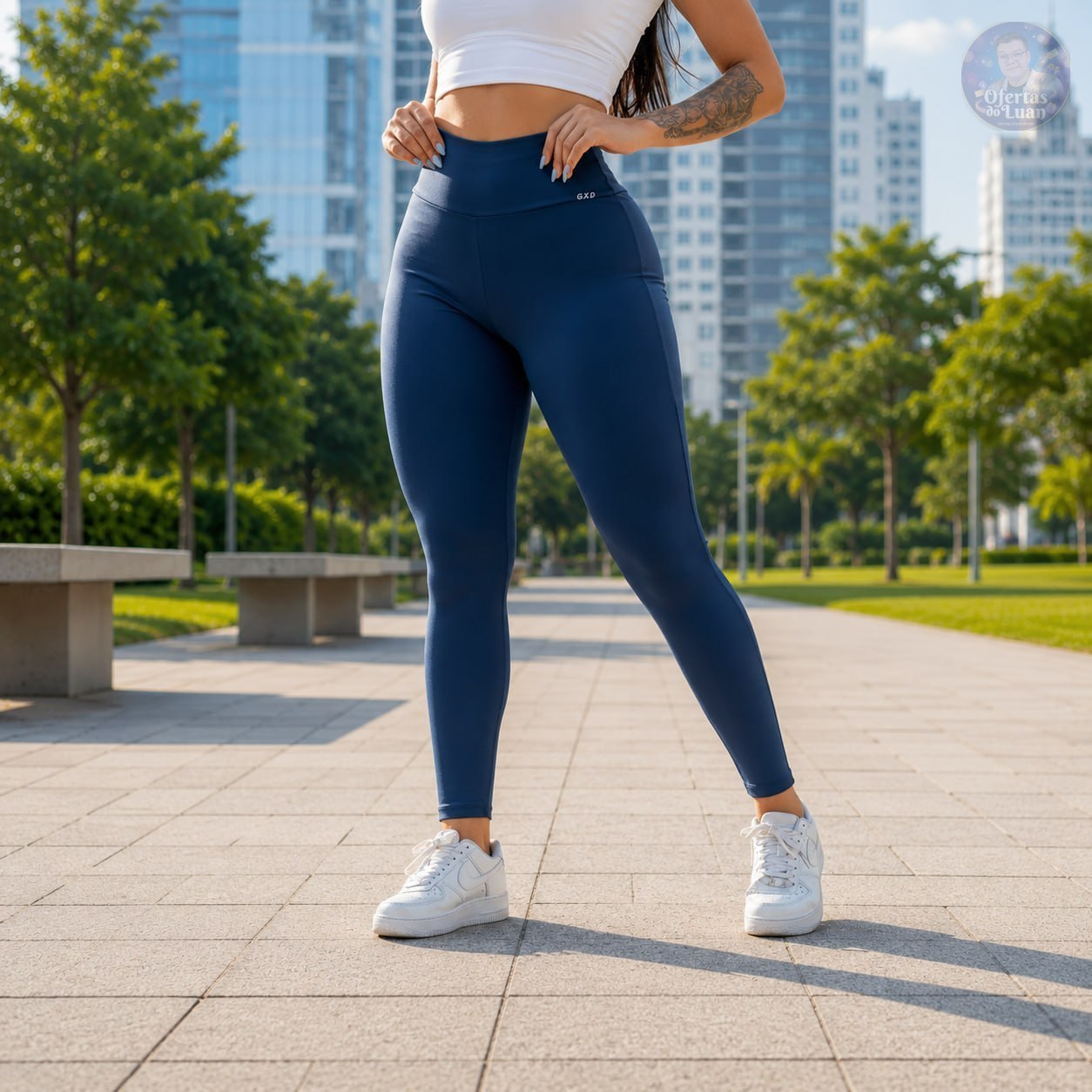 Calça Legging Gkd Leg Grossa Cintura Alta Zero Transparência